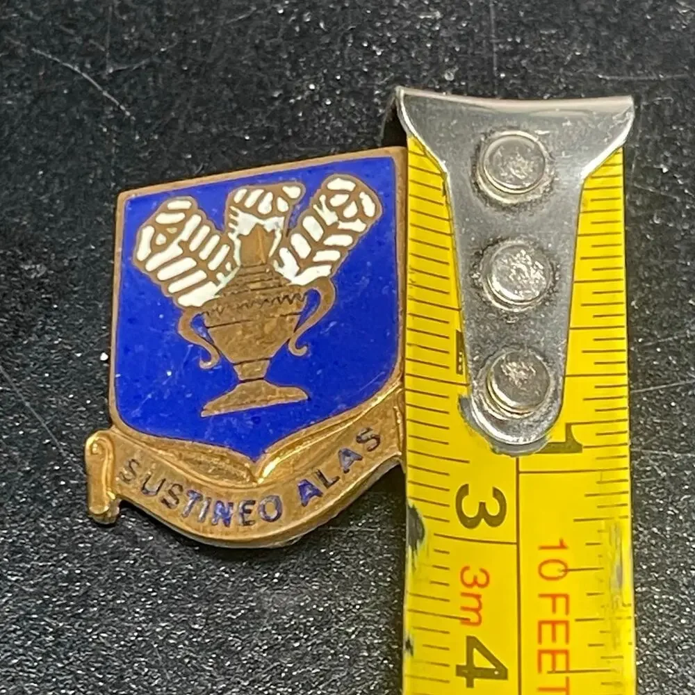 WW2 USAAF Army Air Force Technical School DI DUI Crest Sustineo Alas Brooch Pin